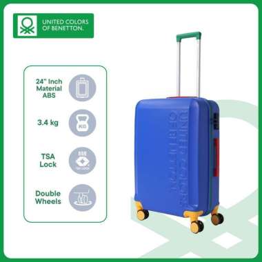 TRADE IN - United Colors Of Benetton LUGGAGE OF 24 Inch Blue - Koper Kapasitas besar Bagasi Original