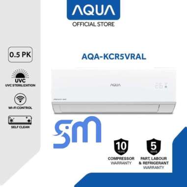 AC AQUA 1/2 PK AQA-KCR5VRAL 5VRAL UV Cool Smart R32 Inverter