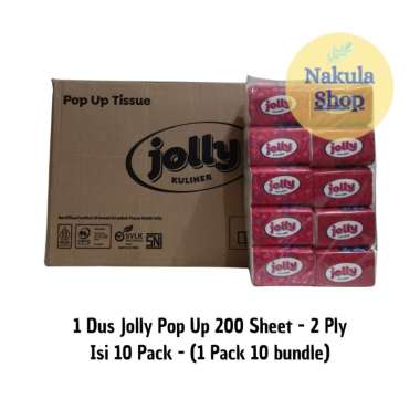 GROSIR 1 DUS Jolly Pop Up 200 Sheet -2 Ply ( 1 Karton )