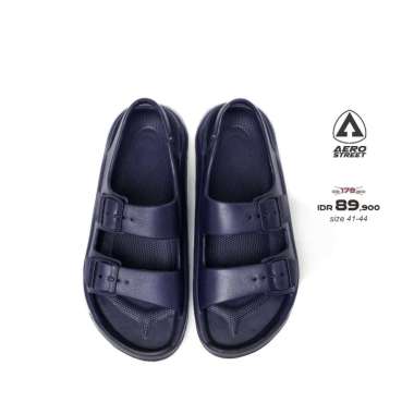 Aerostreet 41-44 Lexi Navy - Sandal Sendal Selop Slip On Casual Pria Wanita Aerostreet Street B1AAA