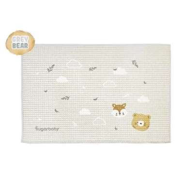 Sugar Baby Organic Cot Sheet Natural Rubber Perlak Karet Alami 60x90cm Grey Bear