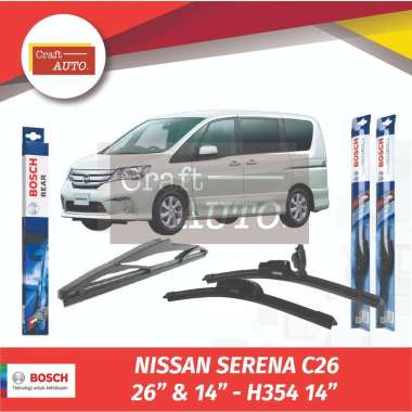 Wiper Nissan Serena C26 Bosch Frameless Depan Belakang