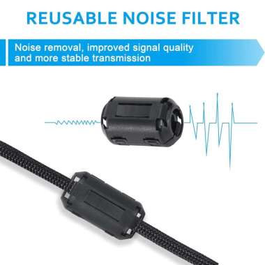 TDK Penjepit Ferit Filter Kebisingan Kabel 5mm Peredam EMI RFI Penghilang Noise Bead Clip Cable Core