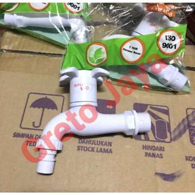 ( Corong ) Kran Keran Air Tembok Ada Cucuk plastik PVC 1/2” Inch Selang Garasi Siram Taman Tanaman S