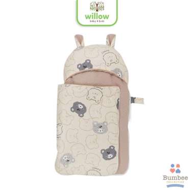 Selimut Tidur Bayi - Bumbee Sleeping Bag Newborn CTR Lovely Bear Waffle Cream