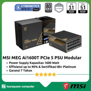 MSI MEG Ai1600T PCIe 5 PSU 1600 Watt Modular 80+ Platinum | Cybenetics Platinum Power Supply 1600W r