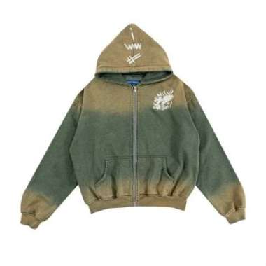 Denimitup trilogo double zip x Bhisma - Muddy golden washed - Hoodie Pria M