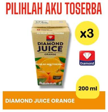 DIAMOND JUICE ORANGE Jus Jeruk 200 ml - ( HARGA 3 pcs )