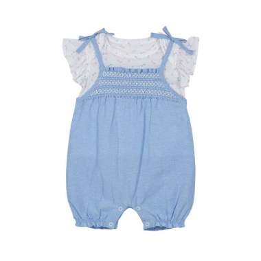 TORIO Smocked Blue Overall Set - Overall Bayi - Setelan Bayi Perempuan 3-6M