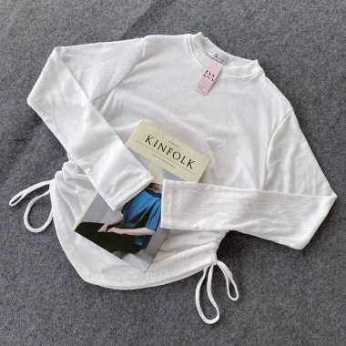 Uju Style Blouse Knit Wanita Model Terbaru / Blouse Serut Terbaru Jumbo Putih