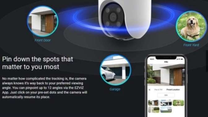 Ezviz H8c Outdoor CCTV Pan &Tilt Wifi IP Camera Auto Tracking 108p