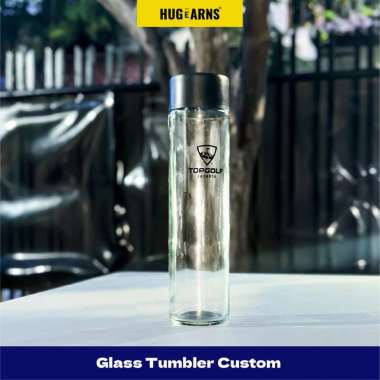 HUGeARNS - Tumbler Gelas Custom Premium / Tumbler Kaca Aesthetic / Corporate Merchandise / Corporate