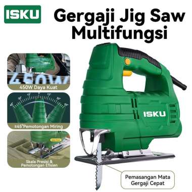 ISKU 450W Mesin Gergaji Jigsaw/Mesin Gergaji kayu/Jig Saw Machine pemotong kayu/Mesin Gergaji Ukir J