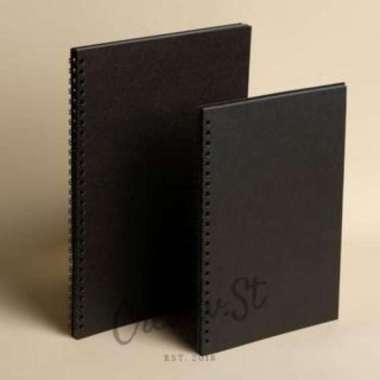 [Tulis Id] Basic Black Paper Plain Notebook A5 B5 A6 Polos Hitam Buku Kertas B5 Black Paper