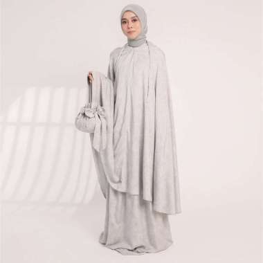 Lozy Hijab - Kejora Prayer Set (Mukena Set Motif Rayon 2in1 Lozy x Lesti Kejora) Space Grey