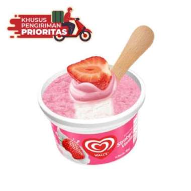 Walls Es Krim Populaire Strawberry Vanila 90 ml