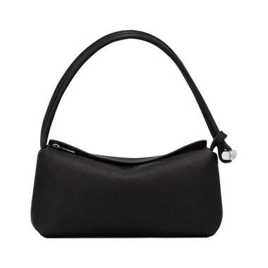 Longchamp Le Roseau Grained Shoulder Bag Black