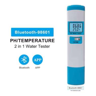 Bluetooth-98601 Alat Ukur Kualitas Air PH Meter Dan Suhu untuk Air dengan Layar LCD Backlight Akuras
