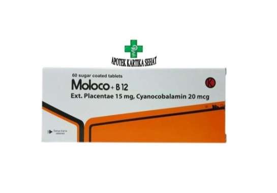 Moloco Plus B12 Strip 10 Tablet / Placental Extract / Vit.B12