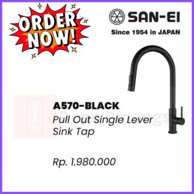 SAN-EI pull out single lever sink tap, cold only Black