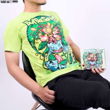 CLOWOR Bulbasaur Evolutions Pokemon Anime T-Shirt XL