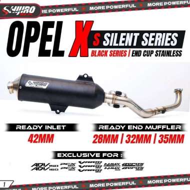 Knalpot Shijiro New Opel X Silent Black N max Aerox Lexy N max turbo/neo Vario 125 Vario 150 Vario 1