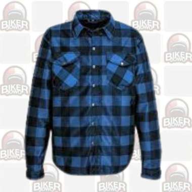 Kemeja Protektor Skull Riderz AIR RIDER MESH PROTECTIVE Flannel Jacket BLUE L