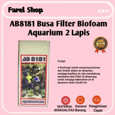 AB8181 Busa Filter Biofoam Aquarium 2 Lapis Perfectly Filter 33x12.5Cm