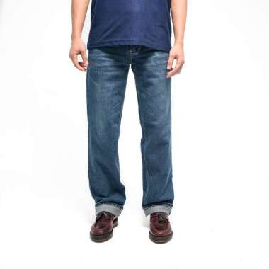 Dryroots Inc Celana Jeans Wash Series Whiskers Slim Straight Denim 32 Indigo Jeans