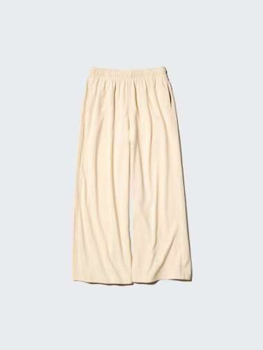 UNIQLO Celana Rok Kulot Katun Washed Cotton Skirt Pants Wanita Natural M