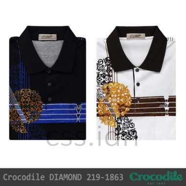 Kaos Kerah Pria Crocodile Diamond 219-1863 Hitam XL