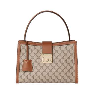 Gucci Padlock Large Top Handle Bag Supreme Canvas Brown