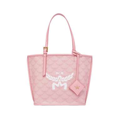 MCM Mini Lauretos Himmel Shopper Bag Silver Pink