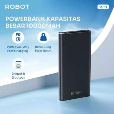 ROBOT RT11 / RT-11 PowerBank 10000 mAh Dual Input Output Black