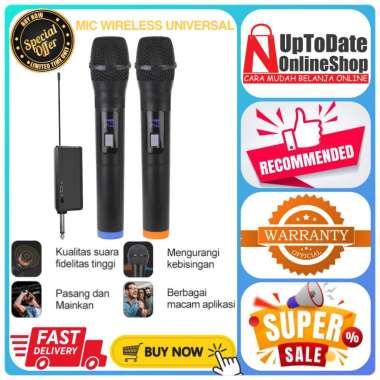 MIC KARAOKE UNIVERSAL MIKROFON WIRELESS SUPER LOW NOISE MIC WIRELESS SUARA JERNIH BAGUS WIRELESS MIC