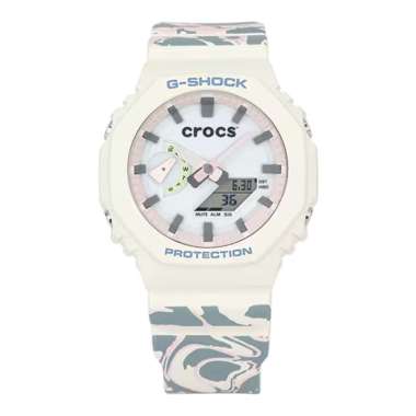 Jam Tangan Unisex Casio G-Shock X Crocs GA-2100CROCS28-7 CasiOak Echo Wave Clog 28cm Marble Pattern 
