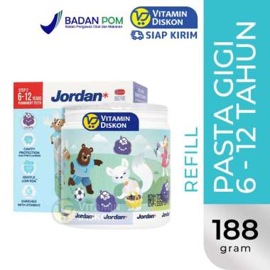 JORDAN KIDS TOOTHPASTE STEP 2 GRAPE (6-12 YEARS) | Pasta Gigi Anak, Membersihkan Gigi dan Gusi, Anti