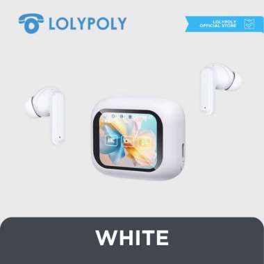 LOLYPOLY EARPHONE WIRELESS TOUCRO WITH LED ACTIVE NOISE CANCELLING White