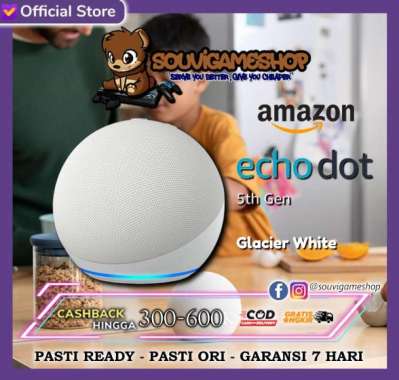 AMAZON ECHO DOT 5TH GEN / 5TH GENERATION LATEST SMART SPEAKER GLACIER WHITE