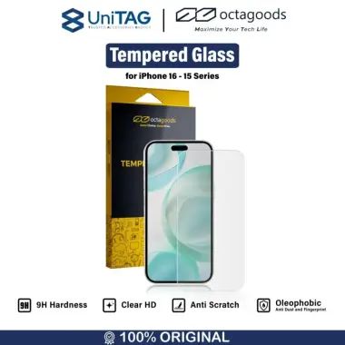 Tempered Glass iPhone 16 15 Pro Max Plus Octagoods Anti Gores Full Clear Privacy Anti Spy With Tray