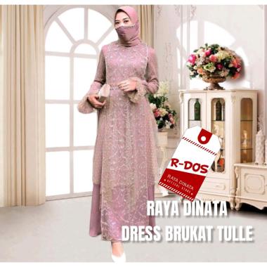 DRESS BRUKAT TULLE DRESS MUSLIM BCB gaun pesta wanita baju muslim pesta perempuan baju kondangan gau
