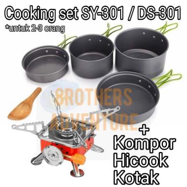 paket alat camping DS301 kompor kotak - alat hiking nesting DS-301