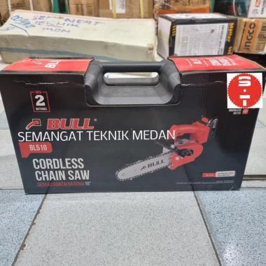 BL510 CORDLESS MESIN GERGAJI CHAINSAW BATERAI 10" 21V 2AH BULL BL 510