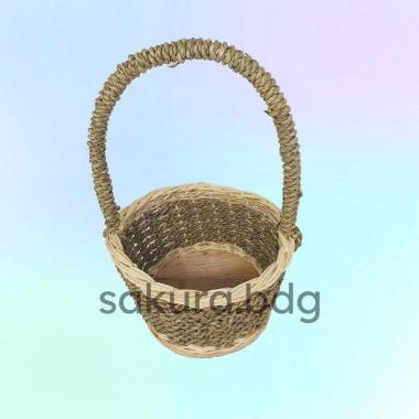 K129 - Keranjang rotan segres bulat 18x11 seserahan hantaran lamaran