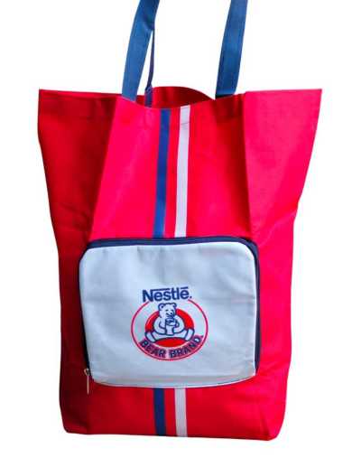Tote Bag Bear Brand, Tas Belanja Susu Beruang By Nestle Merah Lipat Dompet