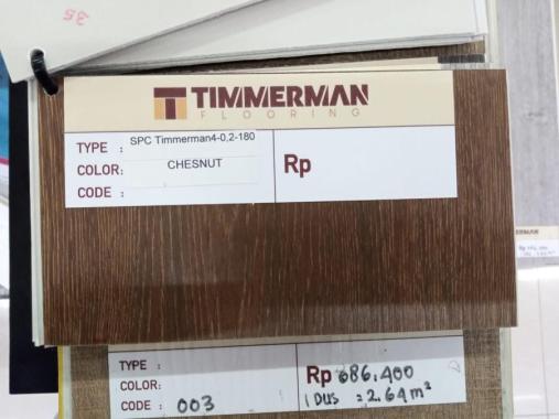 Lantai Vynil Motif Kayu SPC Flooring Timmerman Flooring Chesnut