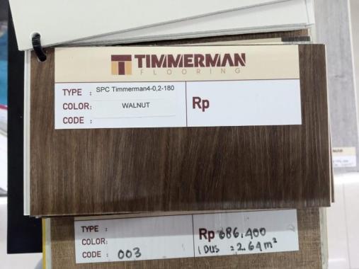 Lantai Vynil Motif Kayu SPC Flooring Timmerman Flooring Walnut