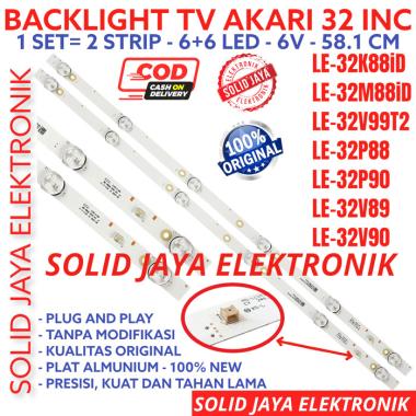 BACKLIGHT AKARI LE 32P88 32V89 32V90 32P90 32K88 32M88 32V99T2 LAMPU
