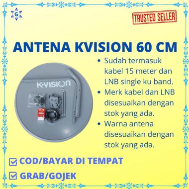 KVISION KU BAND 60 CM KOMPLIT 1BH LNB 2 OUT, 2BH KABEL, 2BH RECEIVER OTTIMO