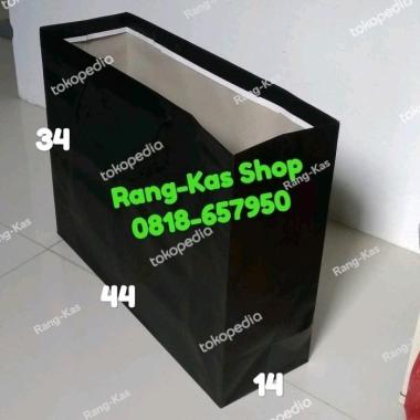 Paper bag POLOS Landscape HITAM JUMBO karton Duplex Ecer